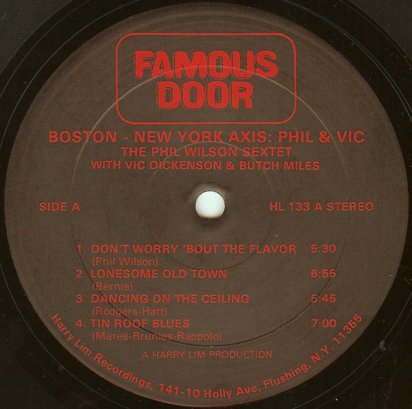 The Phil Wilson Sextet With Vic Dickenson And Butch Miles ~ Boston-New York Axis: Phil & Vic (Vinyl) - Djungel & Jazz