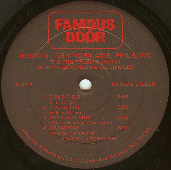 The Phil Wilson Sextet With Vic Dickenson And Butch Miles ~ Boston-New York Axis: Phil & Vic (Vinyl) - Djungel & Jazz