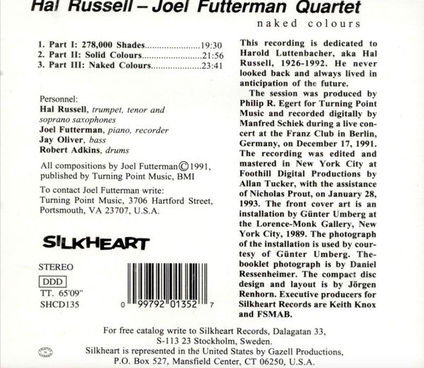 Hal Russell - Joel Futterman Quartet ~ Naked Colours (Vinyl) - Djungel & Jazz