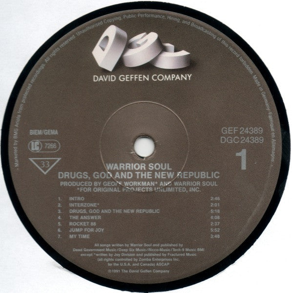 Warrior Soul : Drugs, God And The New Republic (LP, Album)