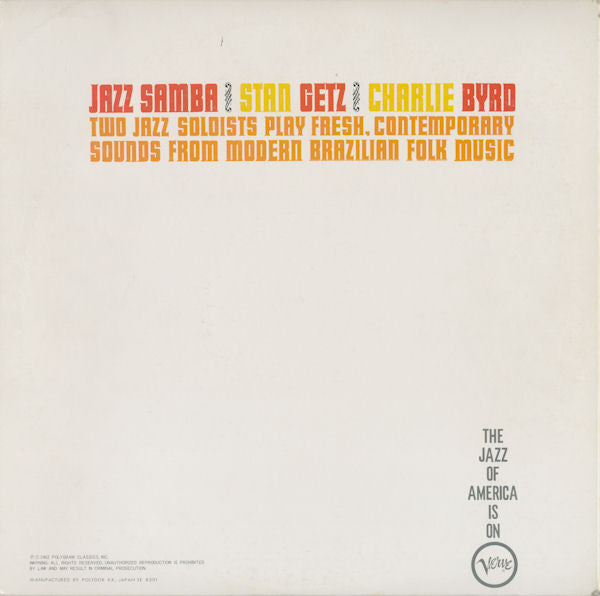 Stan Getz / Charlie Byrd ~ Jazz Samba (Vinyl) - Djungel & Jazz