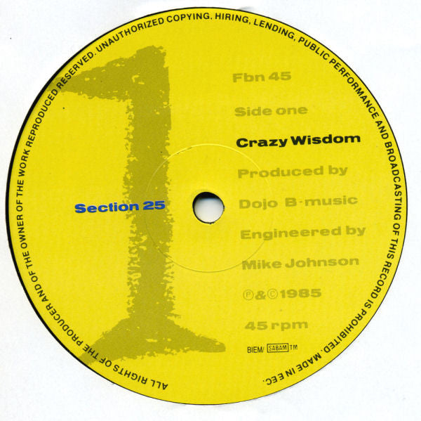 Section 25 ~ Crazy Wisdom (Vinyl) - Djungel & Jazz