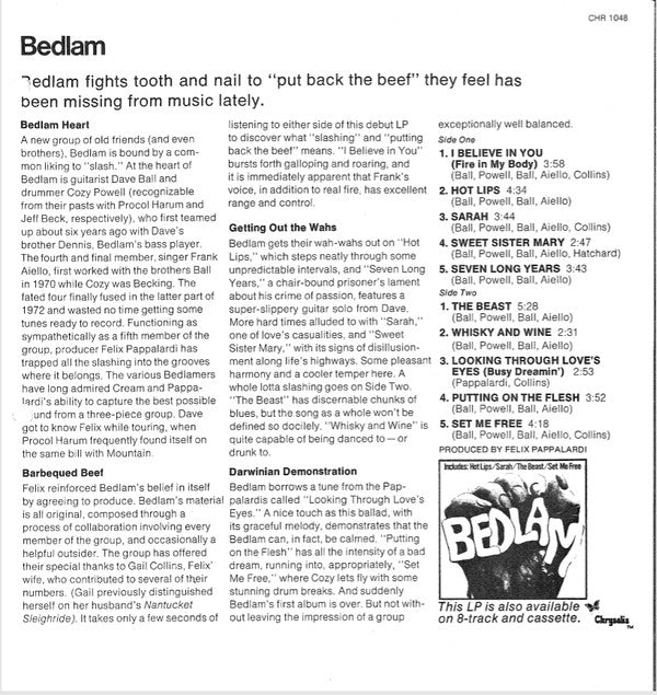 Bedlam  ~ Bedlam (Vinyl) - Djungel & Jazz