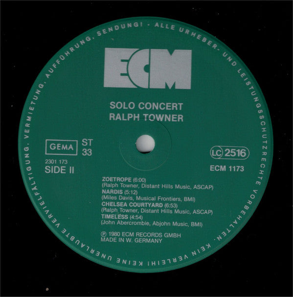 Ralph Towner ~ Solo Concert (Vinyl) - Djungel & Jazz