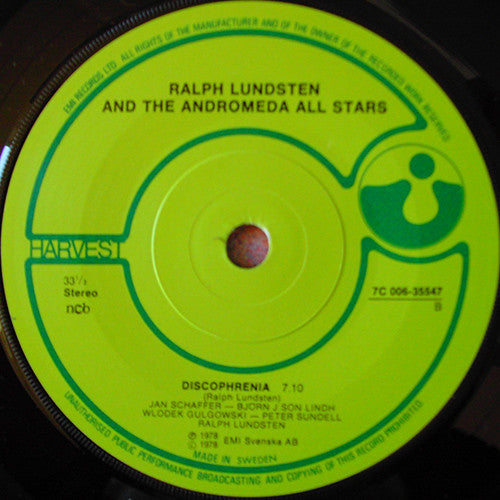 Ralph Lundsten And The Andromeda All Stars ~ Andromedian Nights / Discophrenia (Vinyl) - Djungel & Jazz
