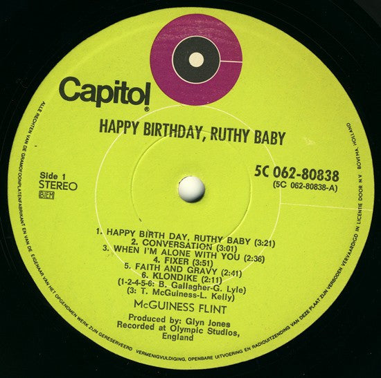 McGuinness Flint ~ Happy Birthday, Ruthy Baby (Vinyl) - Djungel & Jazz
