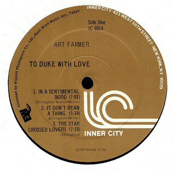 Art Farmer ~ To Duke With Love (Vinyl) - Djungel & Jazz