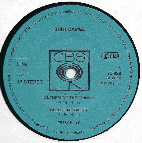 Terry Riley ~ Shri Camel (Vinyl) - Djungel & Jazz