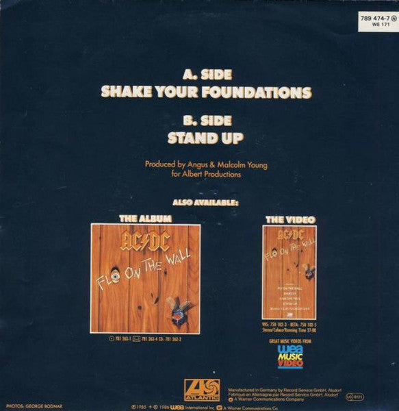 AC/DC : Shake Your Foundations (7", Single, Pos)