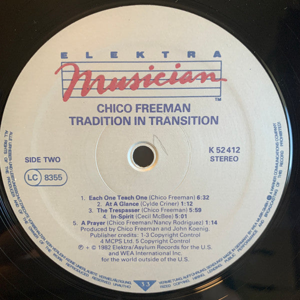 Chico Freeman : Tradition In Transition (LP, Album)