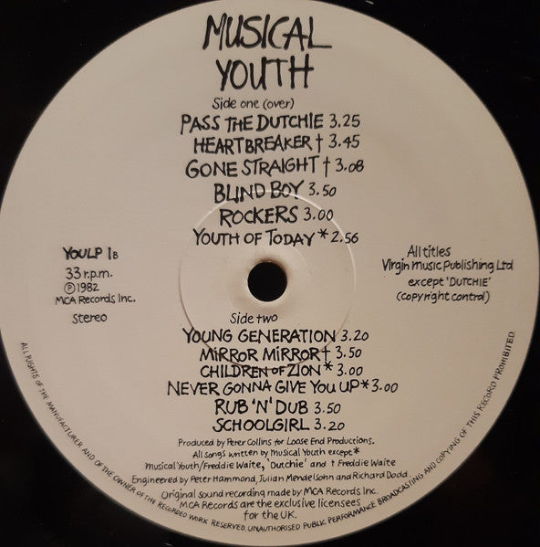 Musical Youth : The Youth Of Today (LP, Album)