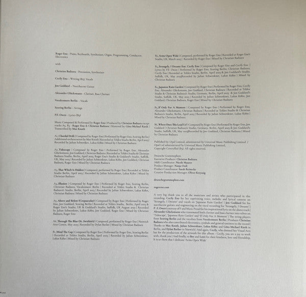 Roger Eno ~ The Skies, They Shift Like Chords (Vinyl) - Djungel & Jazz