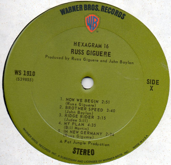 Russ Giguere ~ Hexagram 16 (Vinyl) - Djungel & Jazz