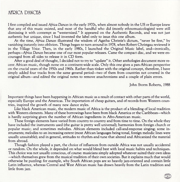 Various ~ Africa Dances (Vinyl) - Djungel & Jazz