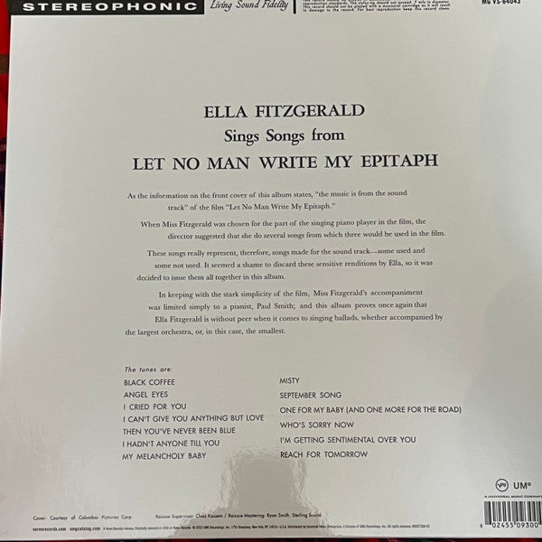 Ella Fitzgerald ~ Ella Fitzgerald Sings Songs From Let No Man Write My Epitaph (Vinyl) - Djungel & Jazz