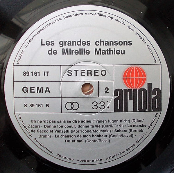 Mireille Mathieu ~ Les Grandes Chansons De Mireille Mathieu (Vinyl) - Djungel & Jazz