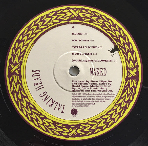 Talking Heads ~ Naked (Vinyl) - Djungel & Jazz