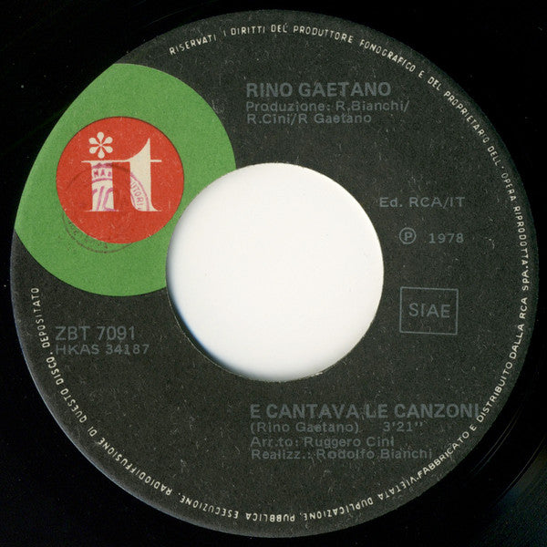 Rino Gaetano ~ Nuntereggae Più / E Cantava Le Canzoni (Vinyl) - Djungel & Jazz