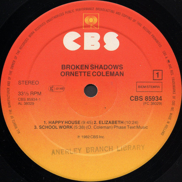 Ornette Coleman ~ Broken Shadows (Vinyl) - Djungel & Jazz