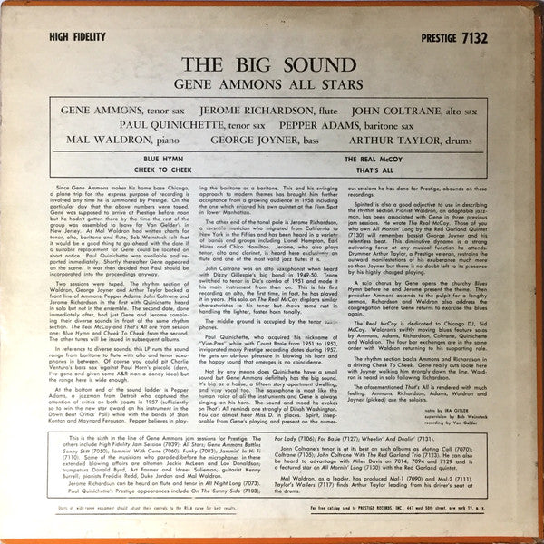 Gene Ammons' All Stars ~ The Big Sound (Vinyl) - Djungel & Jazz