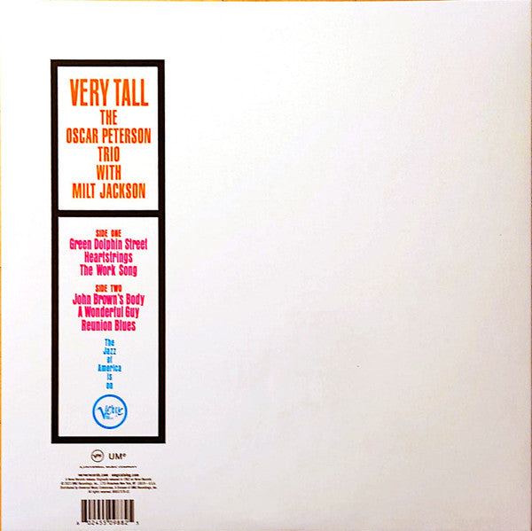 Oscar Peterson Trio With Milt Jackson ~ Very Tall (Vinyl) - Djungel & Jazz