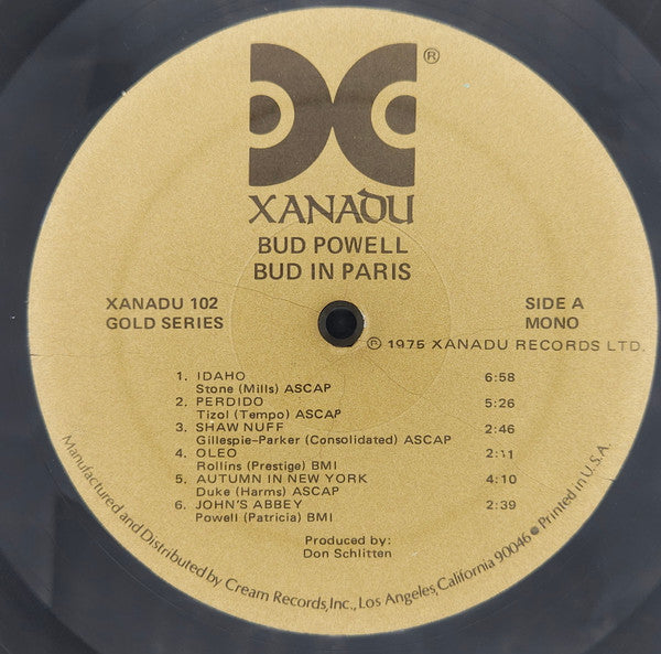 Bud Powell ~ Bud In Paris (Vinyl) - Djungel & Jazz