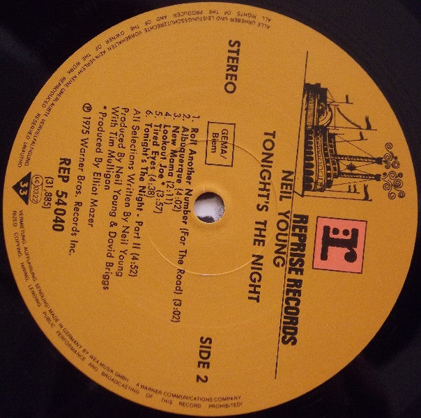 Neil Young ~ Tonight's The Night (Vinyl) - Djungel & Jazz