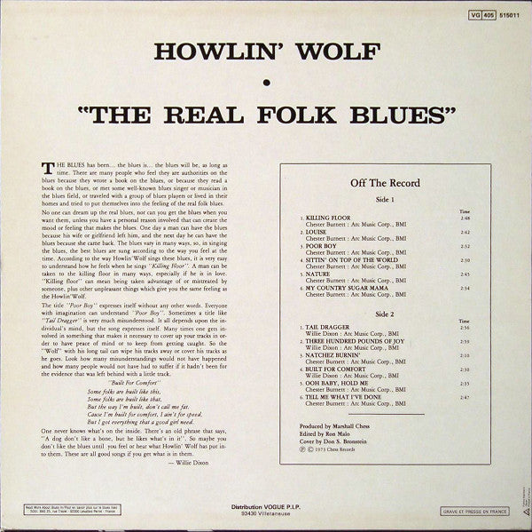 Howlin' Wolf ~ The Real Folk Blues (Vinyl) - Djungel & Jazz