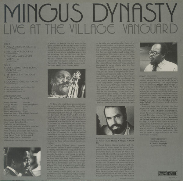 Mingus Dynasty ~ Live At The Village Vanguard (Vinyl) - Djungel & Jazz