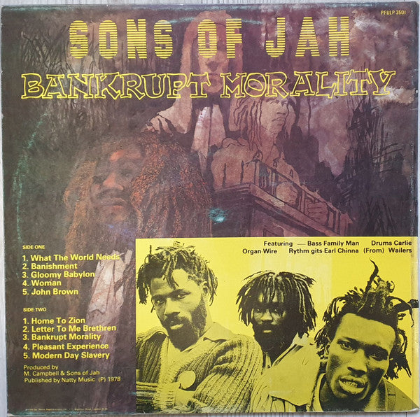 Sons Of Jah : Bankrupt Morality (LP, Album)