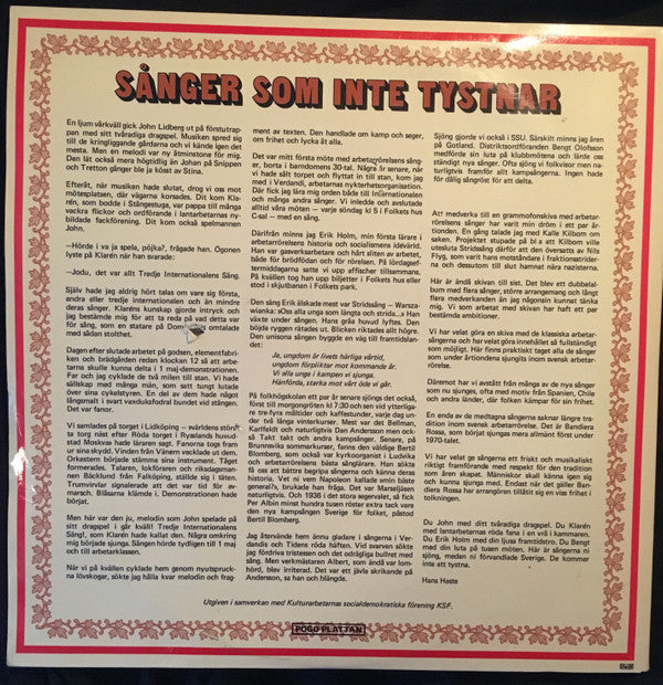 Various ~ Arbetarrörelsens Sånger (Vinyl) - Djungel & Jazz