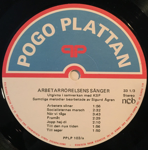 Various ~ Arbetarrörelsens Sånger (Vinyl) - Djungel & Jazz