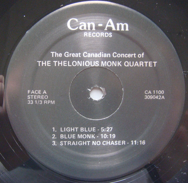The Thelonious Monk Quartet ~ The Canadian Concert Of Thelonious Monk (Vinyl) - Djungel & Jazz