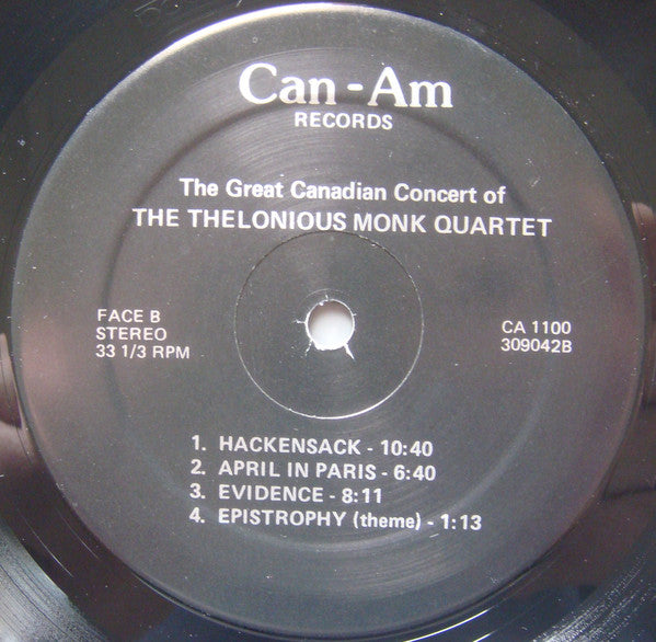The Thelonious Monk Quartet ~ The Canadian Concert Of Thelonious Monk (Vinyl) - Djungel & Jazz