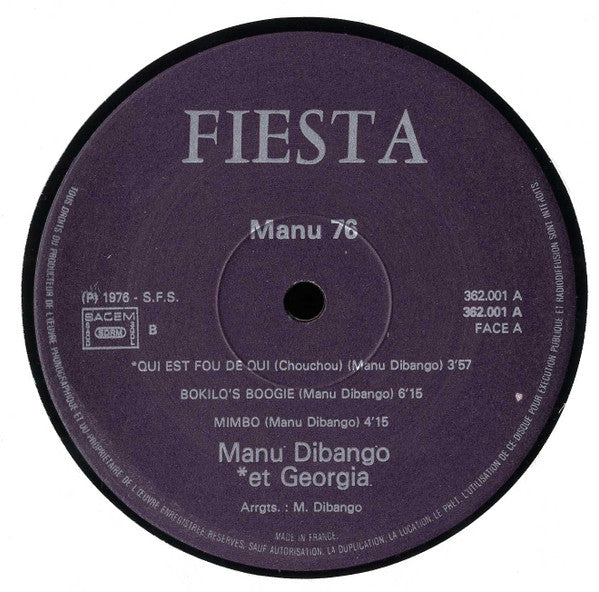 Manu Dibango : Manu 76 (LP, Album)