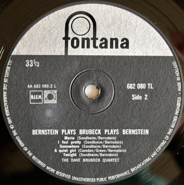The Dave Brubeck Quartet ~ Bernstein Plays Brubeck Plays Bernstein (Vinyl) - Djungel & Jazz