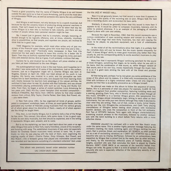 Charlie Mingus ~ Town Hall Concert (Vinyl) - Djungel & Jazz