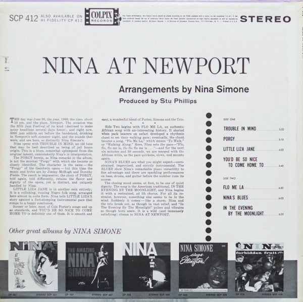 Nina Simone : Nina At Newport (LP, Album, RE, Mon)
