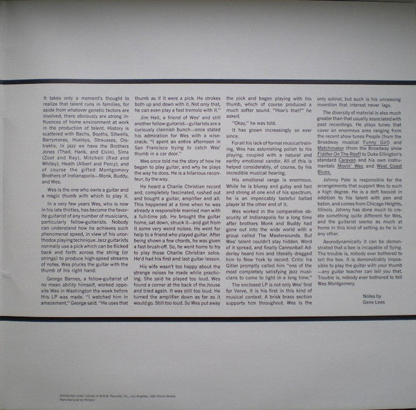 Wes Montgomery ~ Movin' Wes (Vinyl) - Djungel & Jazz