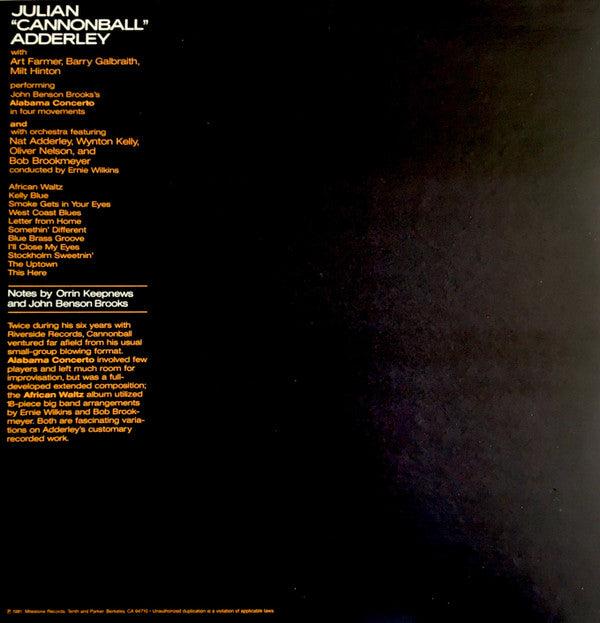Cannonball Adderley ~ Alabama Africa (Vinyl) - Djungel & Jazz