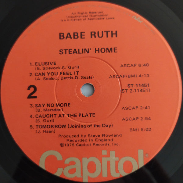 Babe Ruth : Stealin' Home (LP, Album, Win)