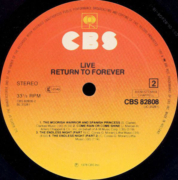 Return To Forever ~ Live (Vinyl) - Djungel & Jazz