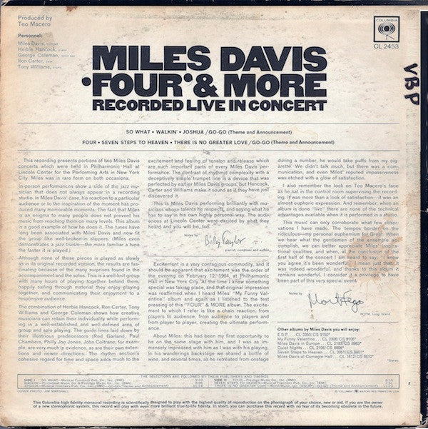 Miles Davis ~ 'Four' & More (Recorded Live In Concert) (Vinyl) - Djungel & Jazz