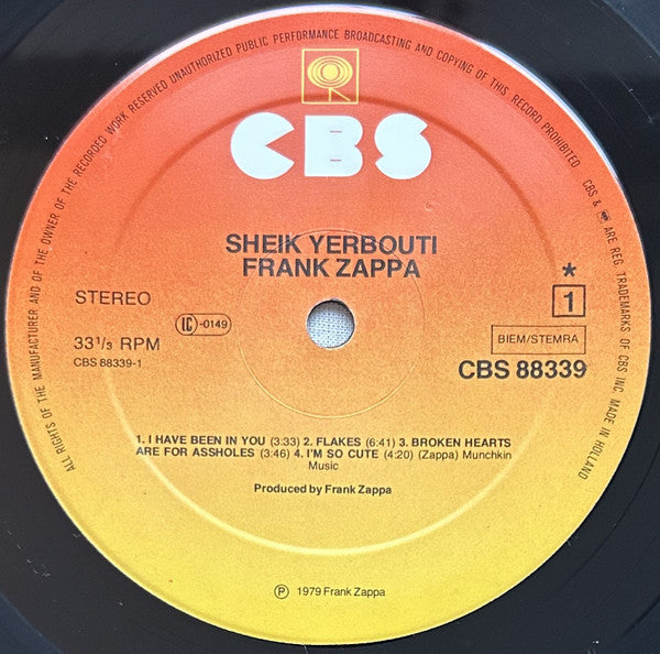 Frank Zappa ~ Sheik Yerbouti (Vinyl) - Djungel & Jazz