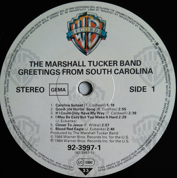 The Marshall Tucker Band ~ Greetings From South Carolina (Vinyl) - Djungel & Jazz