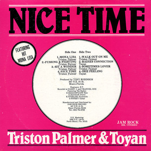 Tristan Palmer & Toyan : Nice Time (LP, Album)
