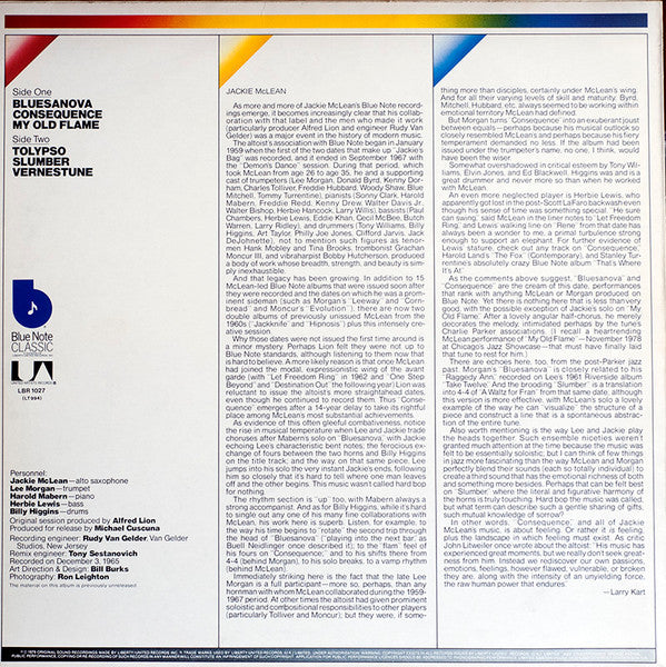 Jackie McLean ~ Consequence (Vinyl) - Djungel & Jazz