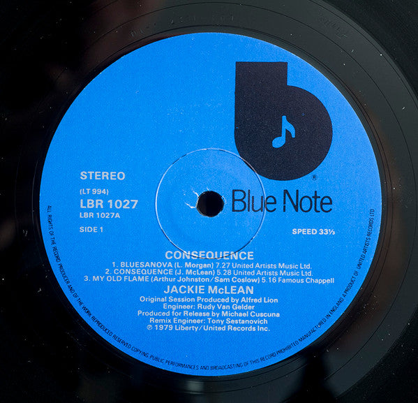 Jackie McLean ~ Consequence (Vinyl) - Djungel & Jazz