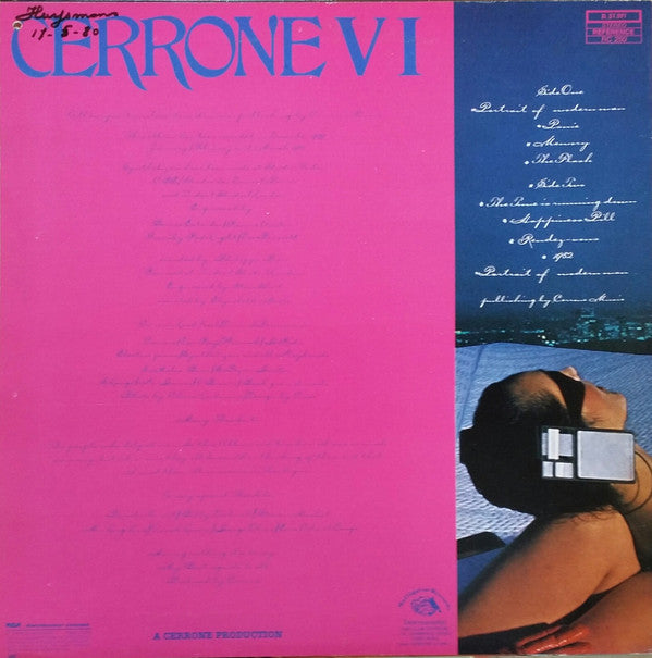 Cerrone ~ Cerrone VI ''Panic'' (Vinyl) - Djungel & Jazz