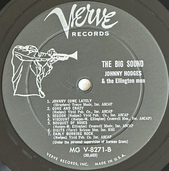 Johnny Hodges And The Duke's Men : The Big Sound (LP, Album, Mono)